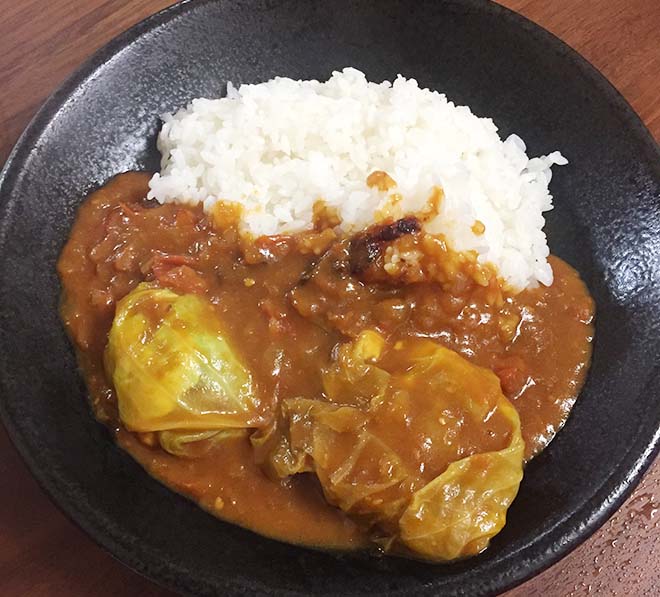 「トマトと鮭のコラボレーションカレー」